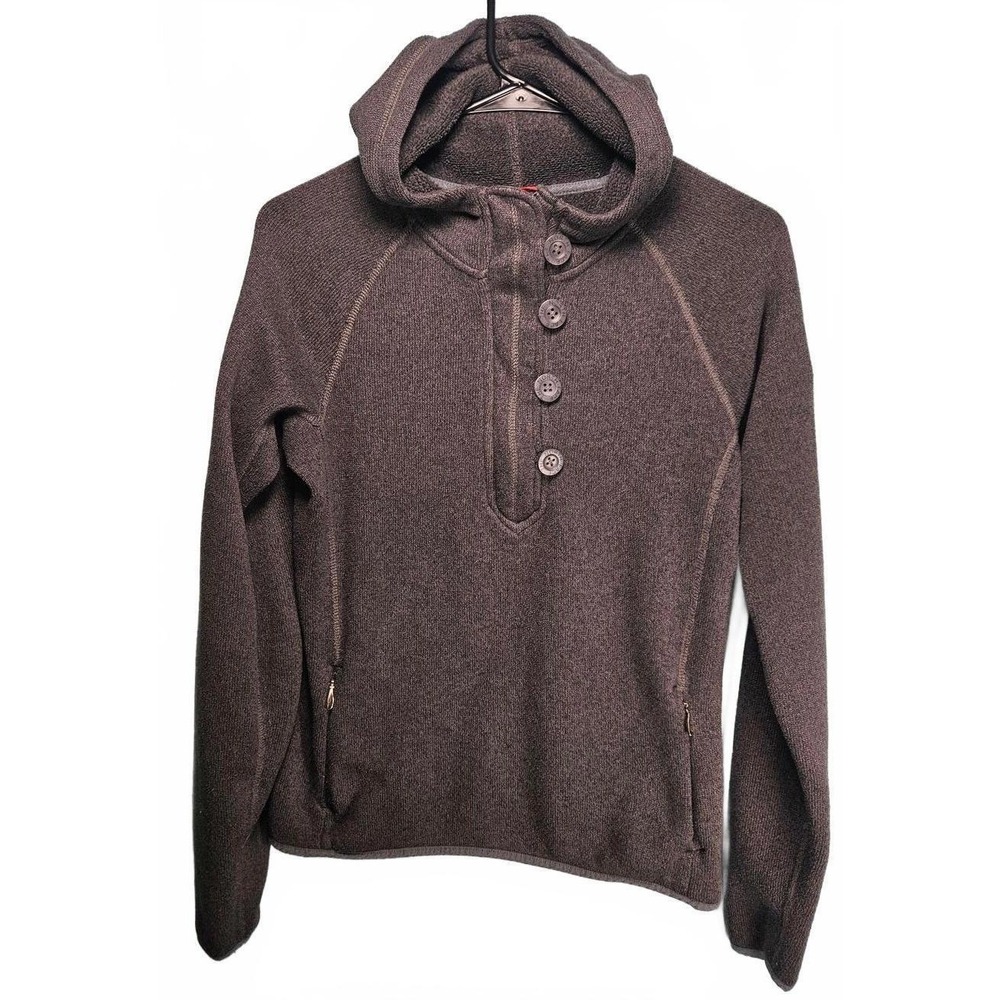 The North Face Womens Crescent Sunset Hoodie Heathered Gray Fleece Pullover M